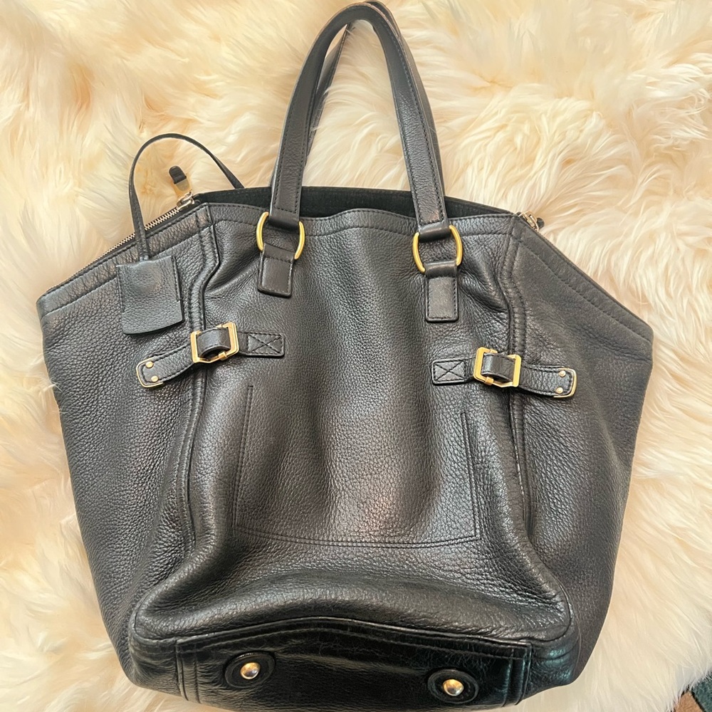 Authentic Yves Saint Laurent Large Black Downtown Tote